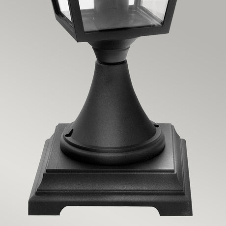 Norlys Pedestal Lantern from the Turin range. Turin 1 Light Pedestal - Black  Product Code = T3-BLACK