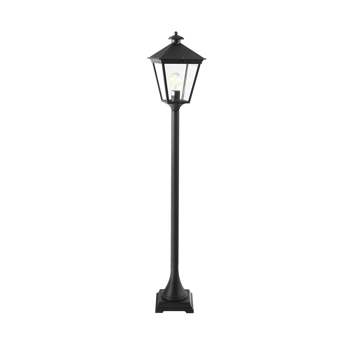 Norlys Pillar Lantern from the Turin range. Turin 1 Light Pillar - Black  Product Code = T4-BLACK