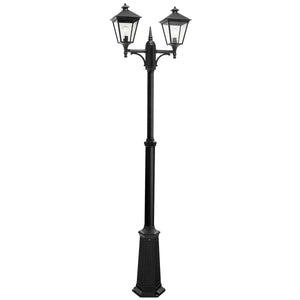 Norlys Lamp Post from the Turin range. Turin 2 Light Twin Lamp Post - Black  Product Code = T6-BLACK