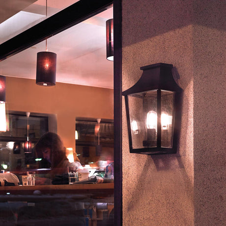 Norlys Turin 1 Light Half Wall Lantern - Black T7-2-BLACK