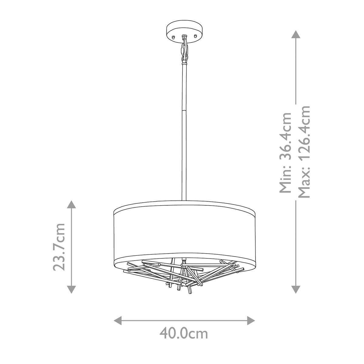Elstead Lighting Pendant from the Taiko range. Taiko 3 Light Pendant – SKU TAIKO-3P