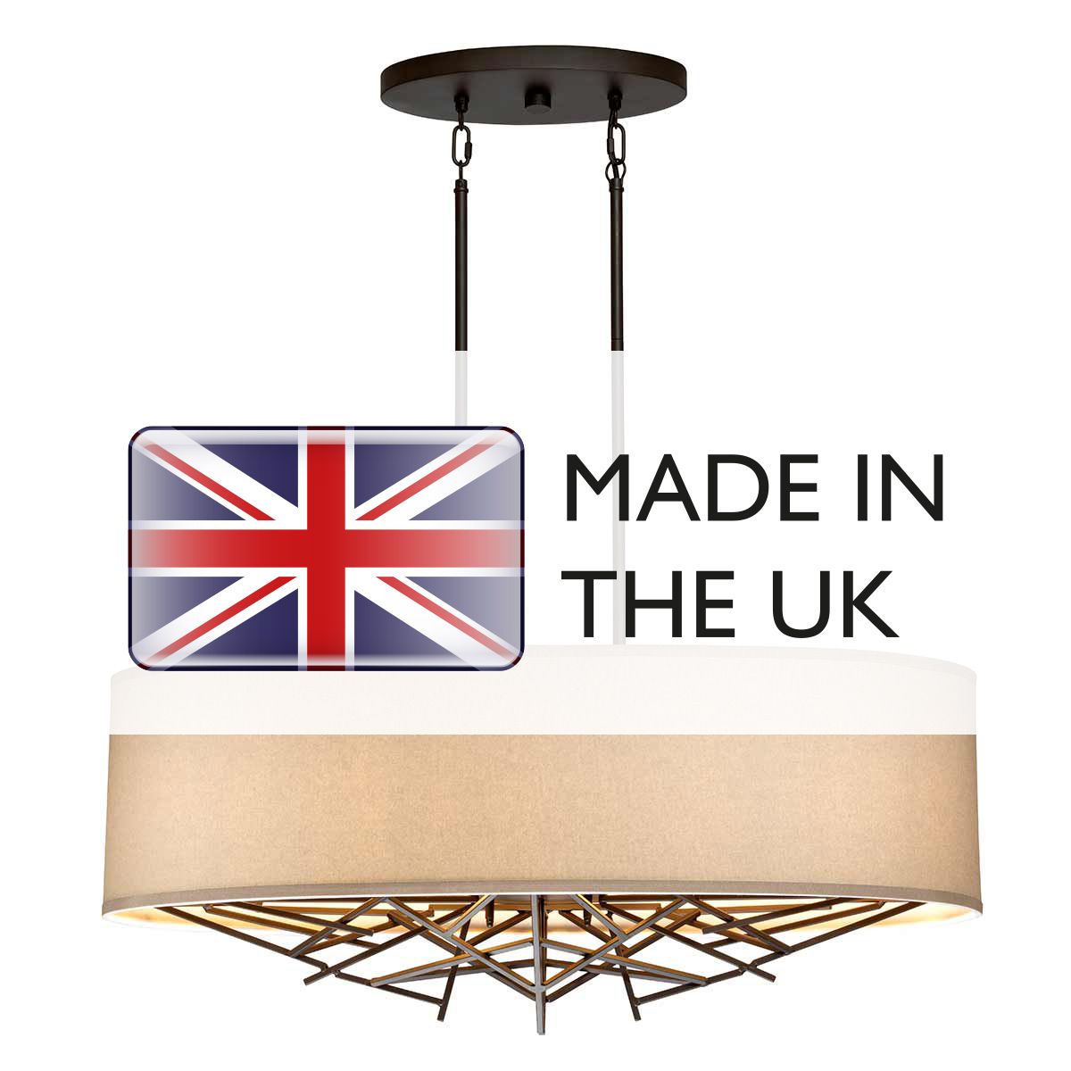 Elstead Lighting Pendant from the Taiko range. Taiko 5 Light Island Pendant – SKU TAIKO5-ISLE