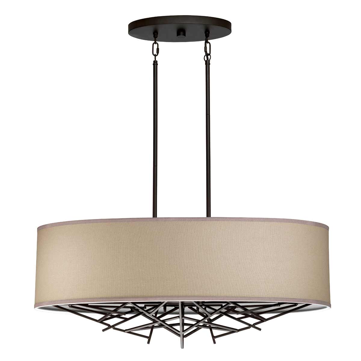 Elstead Lighting Pendant from the Taiko range. Taiko 5 Light Island Pendant Product Code = TAIKO5-ISLE