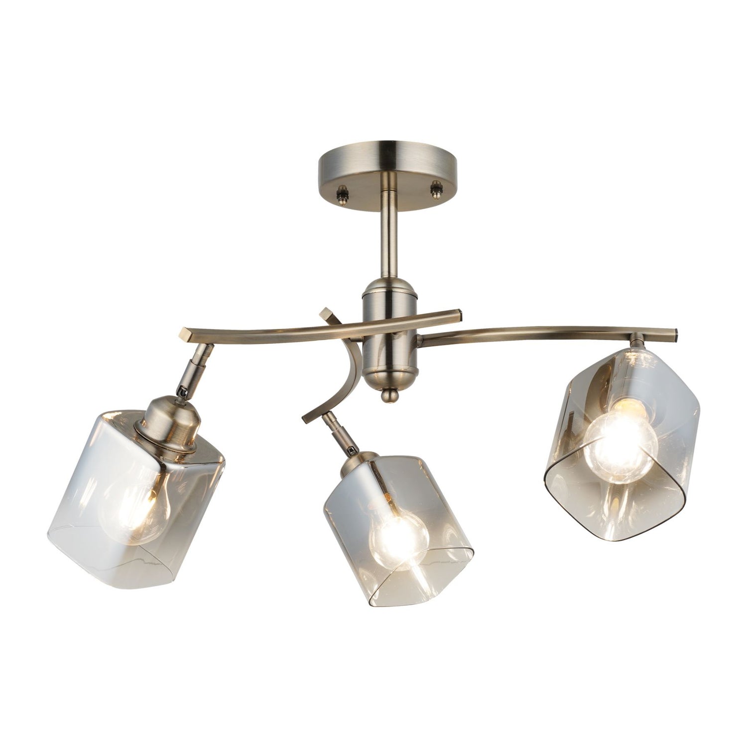 Magnalux Taylor 3 Light Antique Brass Semi Flush Part Number - TAY03AB