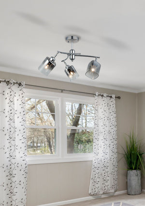 Magnalux Taylor 3 Light Polished Chrome Semi Flush Part Number - TAY03CH