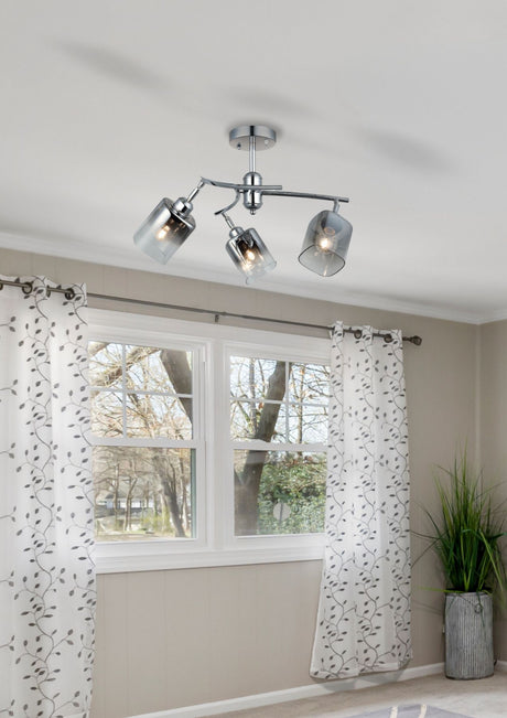 Magnalux Taylor 3 Light Polished Chrome Semi Flush Part Number - TAY03CH