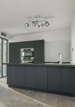 Magnalux Taylor 6 Light Polished Chrome Semi Flush Part Number - TAY06CH