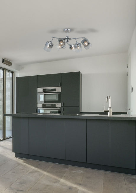 Magnalux Taylor 6 Light Polished Chrome Semi Flush Part Number - TAY06CH