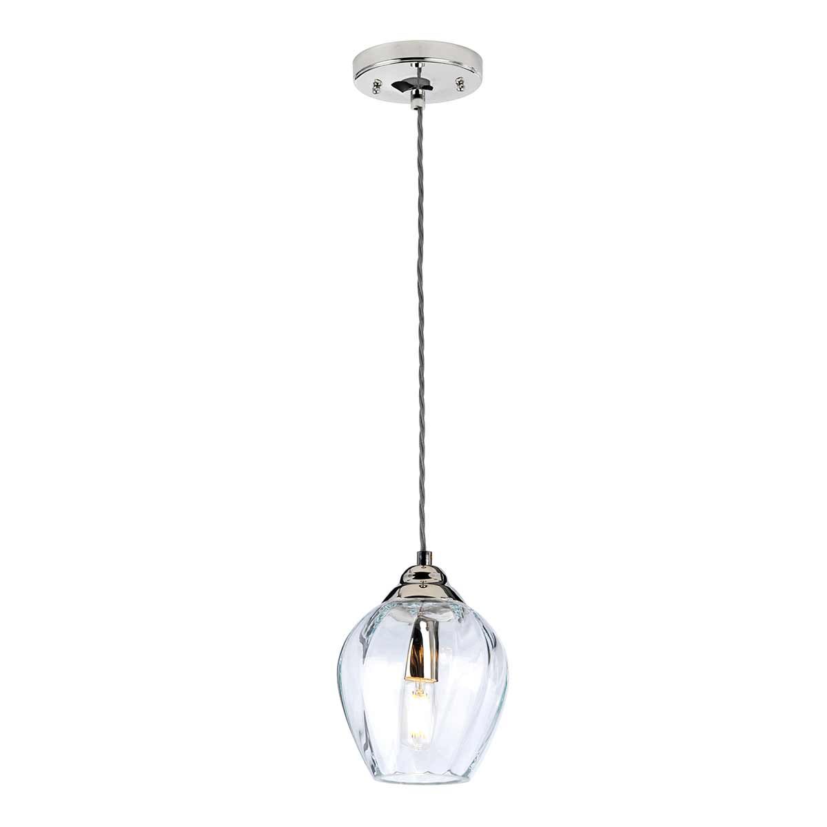 Elstead Lighting Pendant from the Tiber range. Tiber 1 Light Pendant – SKU TIBER-P-CLEAR