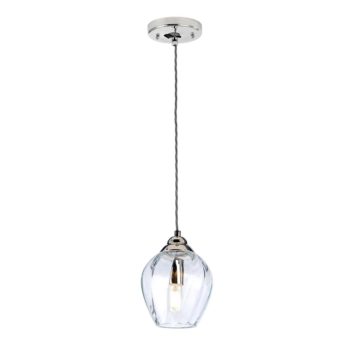 Elstead Lighting Pendant from the Tiber range. Tiber 1 Light Pendant Product Code = TIBER-P-CLEAR