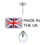 Elstead Lighting Pendant from the Tiber range. Tiber 1 Light Pendant – SKU TIBER-P-CLEAR