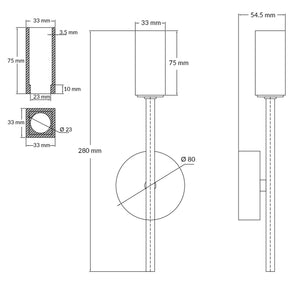 Magnalux Topaz 1 Light Polished Chrome Wall Light c/w Square Glass Part Number - TOP01CHWL