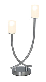 Magnalux Topaz 2 Light Polished Chrome Table Lamp c/w Square Glass Part Number - TOP02CHTL