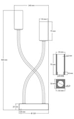 Magnalux Topaz 2 Light Polished Chrome Table Lamp c/w Square Glass Part Number - TOP02CHTL