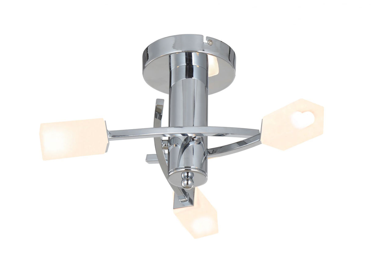 Magnalux Topaz 3 Light Polished Chrome c/w Square Glass Part Number - TOP03CH