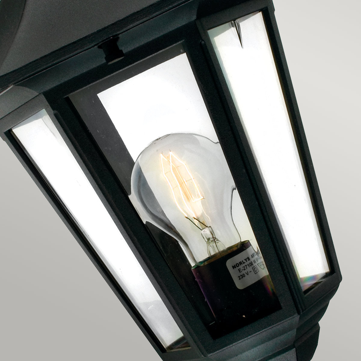 Norlys Valencia 1 Light Up Lantern V1-BLACK