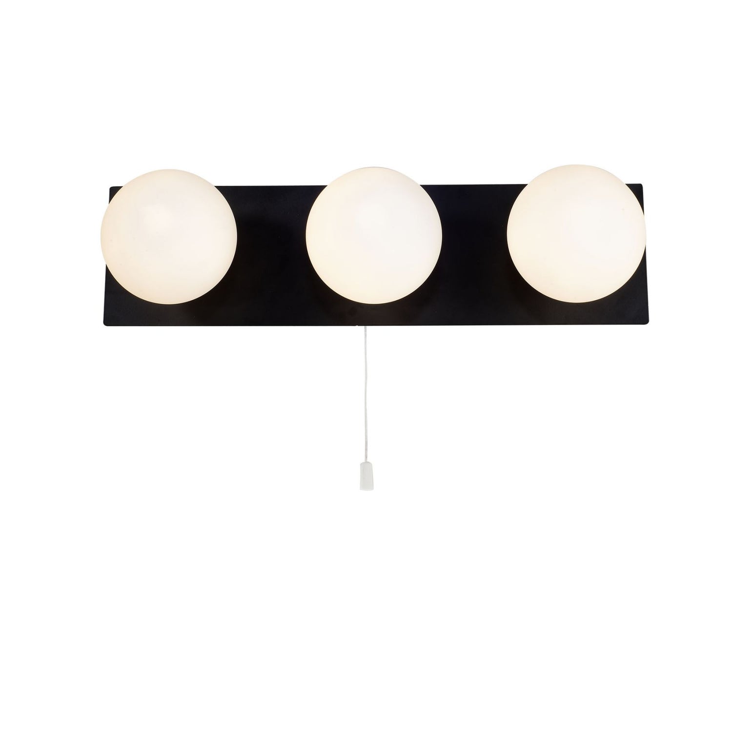 Magnalux Vanity 3 Light Matt Black with Opal Ball Part Number - VAN03BLWL