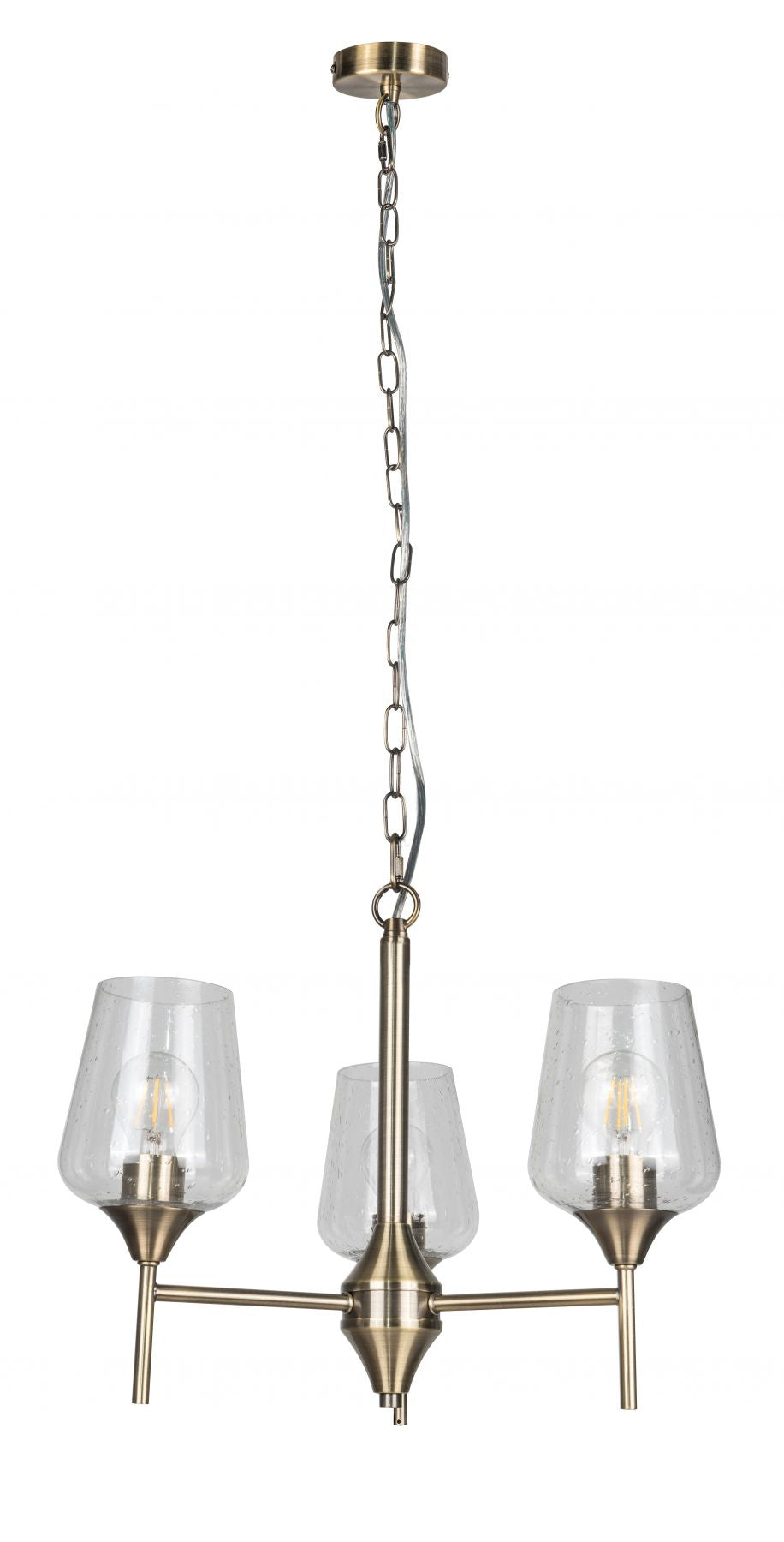 Magnalux Vino 3 Light Antique Brass Ceiling Light Part Number - VIN03AB