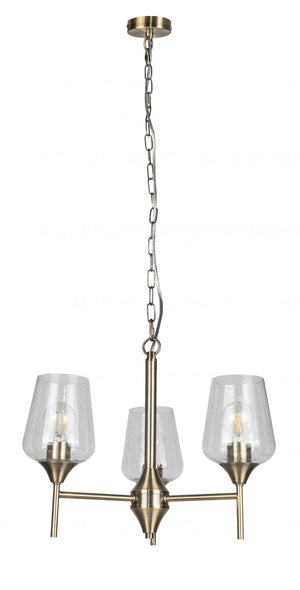 Magnalux Vino 3 Light Antique Brass Ceiling Light Part Number - VIN03AB