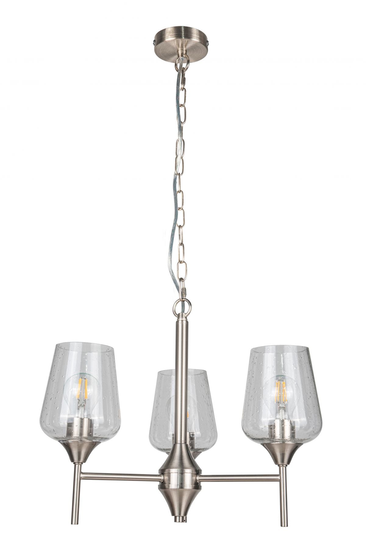 Magnalux Vino 3 Light Satin Chrome Ceiling Light Part Number - VIN03SC