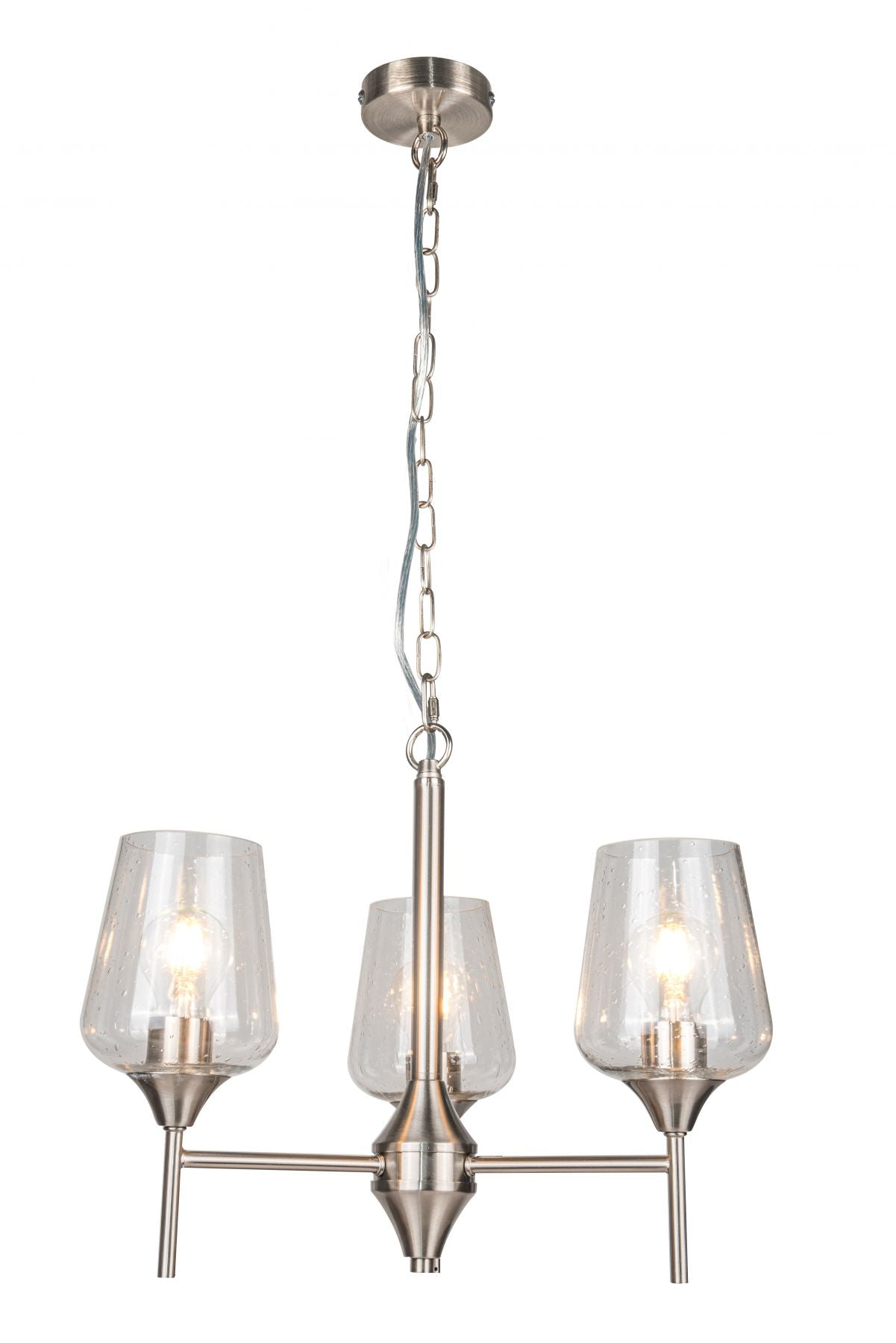 Magnalux Vino 3 Light Satin Chrome Ceiling Light Part Number - VIN03SC