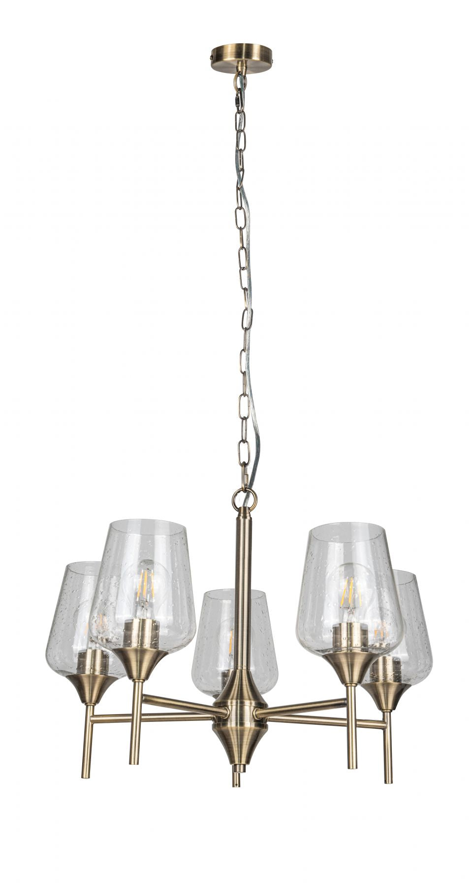 Magnalux Vino 5 Light Antique Brass Ceiling Light Part Number - VIN05AB