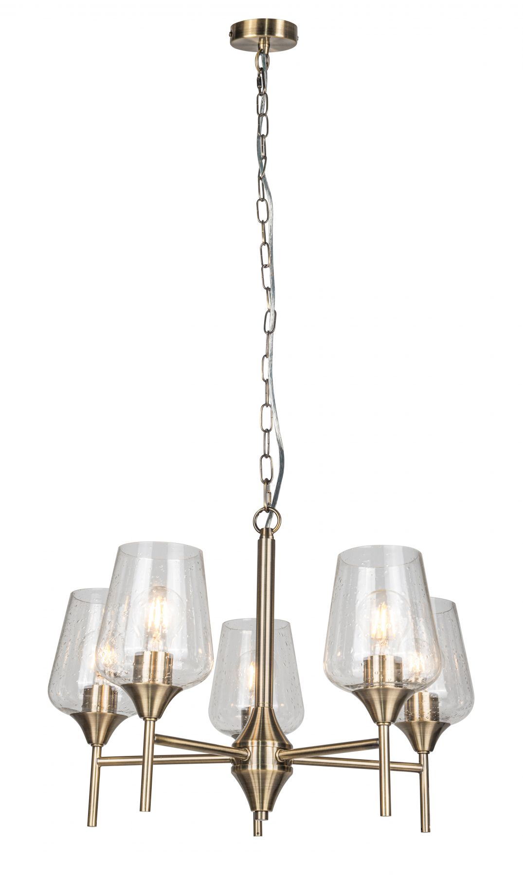 Magnalux Vino 5 Light Antique Brass Ceiling Light Part Number - VIN05AB