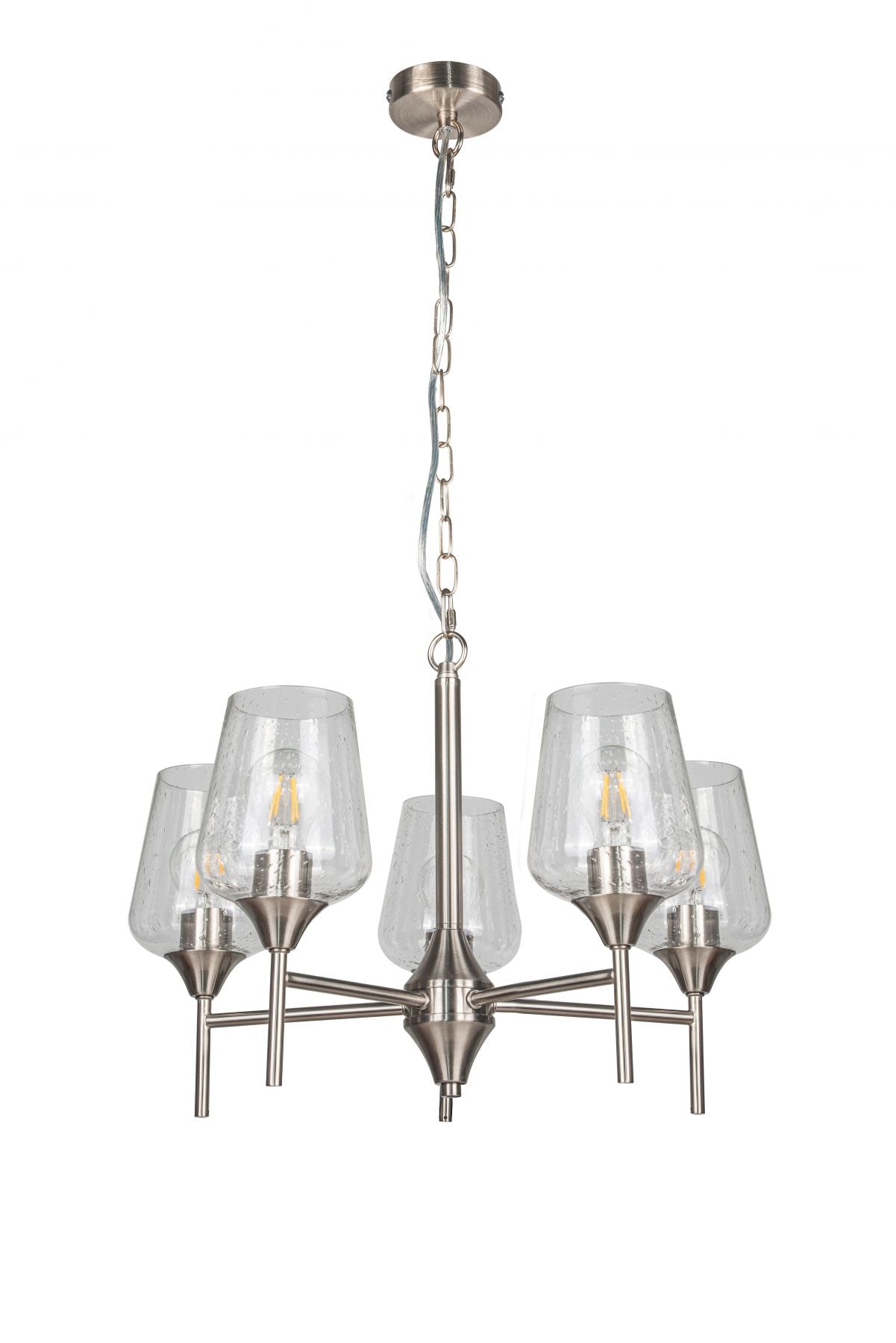 Magnalux Vino 5 Light Satin Chrome Ceiling Light Part Number - VIN05SC