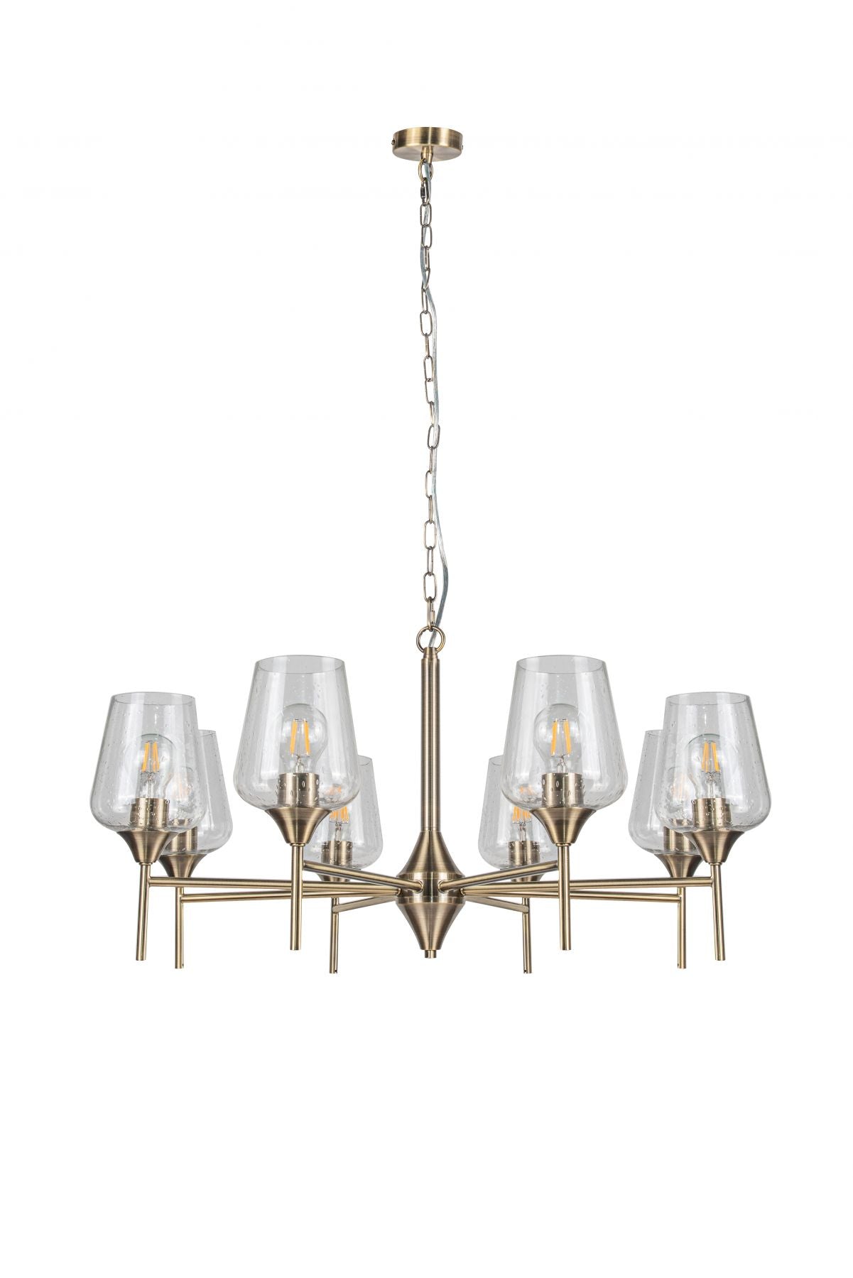 Magnalux Vino 8 Light Antique Brass Ceiling Light Part Number - VIN08AB