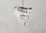 Magnalux Waverly 12  Light Crystal Pendant Brushed Black Chrome Part Number - WAV12BBC