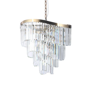 Magnalux Waverly 12  Light Crystal Pendant Satin Brass Part Number - WAV12SB