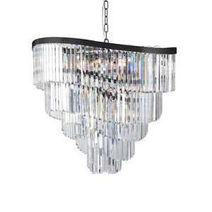 Magnalux Waverly 16 Light Crystal Pendant Brushed Black Chrome Part Number - WAV16BBC