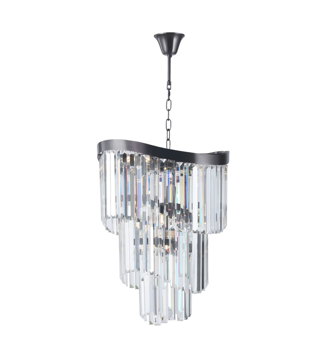 Magnalux Waverly 6 Light Crystal Pendant Brushed Black Chrome Part Number - WAV06BBC