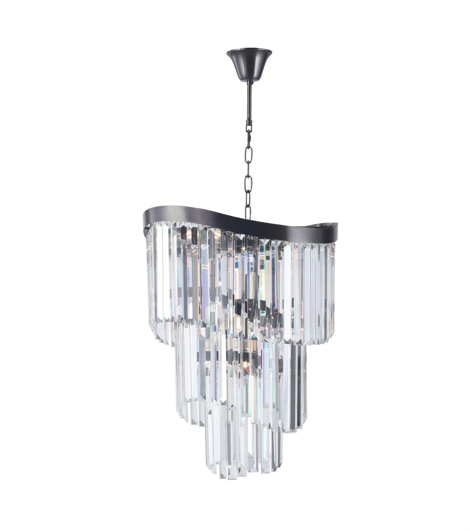 Magnalux Waverly 6 Light Crystal Pendant Brushed Black Chrome Part Number - WAV06BBC