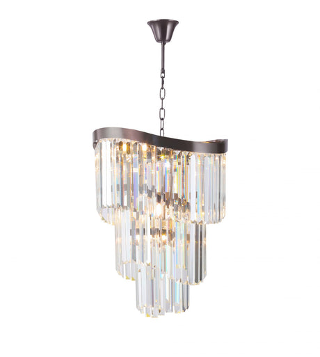 Magnalux Waverly 6 Light Crystal Pendant Brushed Black Chrome Part Number - WAV06BBC