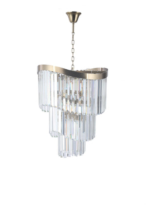 Magnalux Waverly 6 Light Crystal Pendant Satin Brass Part Number - WAV06SB