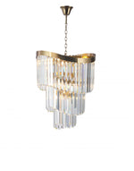 Magnalux Waverly 6 Light Crystal Pendant Satin Brass Part Number - WAV06SB