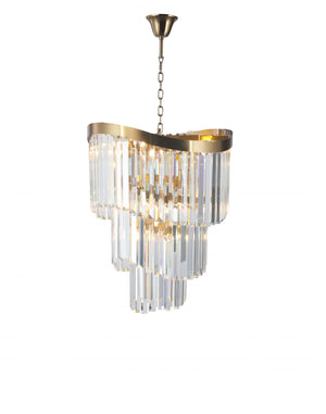 Magnalux Waverly 6 Light Crystal Pendant Satin Brass Part Number - WAV06SB