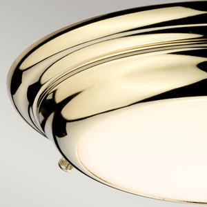 Elstead Lighting Ceiling Flush from the Welland range. Welland 1 Light Mini LED Flush Product Code = WELLAND-F-S-PB