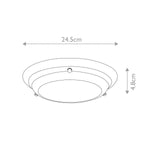 Elstead Lighting Ceiling Flush from the Welland range. Welland 1 Light Mini LED Flush – SKU WELLAND-F-S-PB
