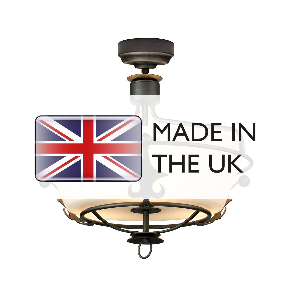 Elstead Lighting Ceiling Semi-Flush from the Windsor range. Windsor 3 Light Semi-Flush – SKU WINDSOR-SF-GR