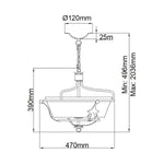 Elstead Lighting Ceiling Semi-Flush from the Windsor range. Windsor 3 Light Semi-Flush – SKU WINDSOR-SF-GR