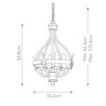 Elstead Lighting Chandelier from the Windsor range. Windsor 4 Light Pendant – SKU WINDSOR4-GR