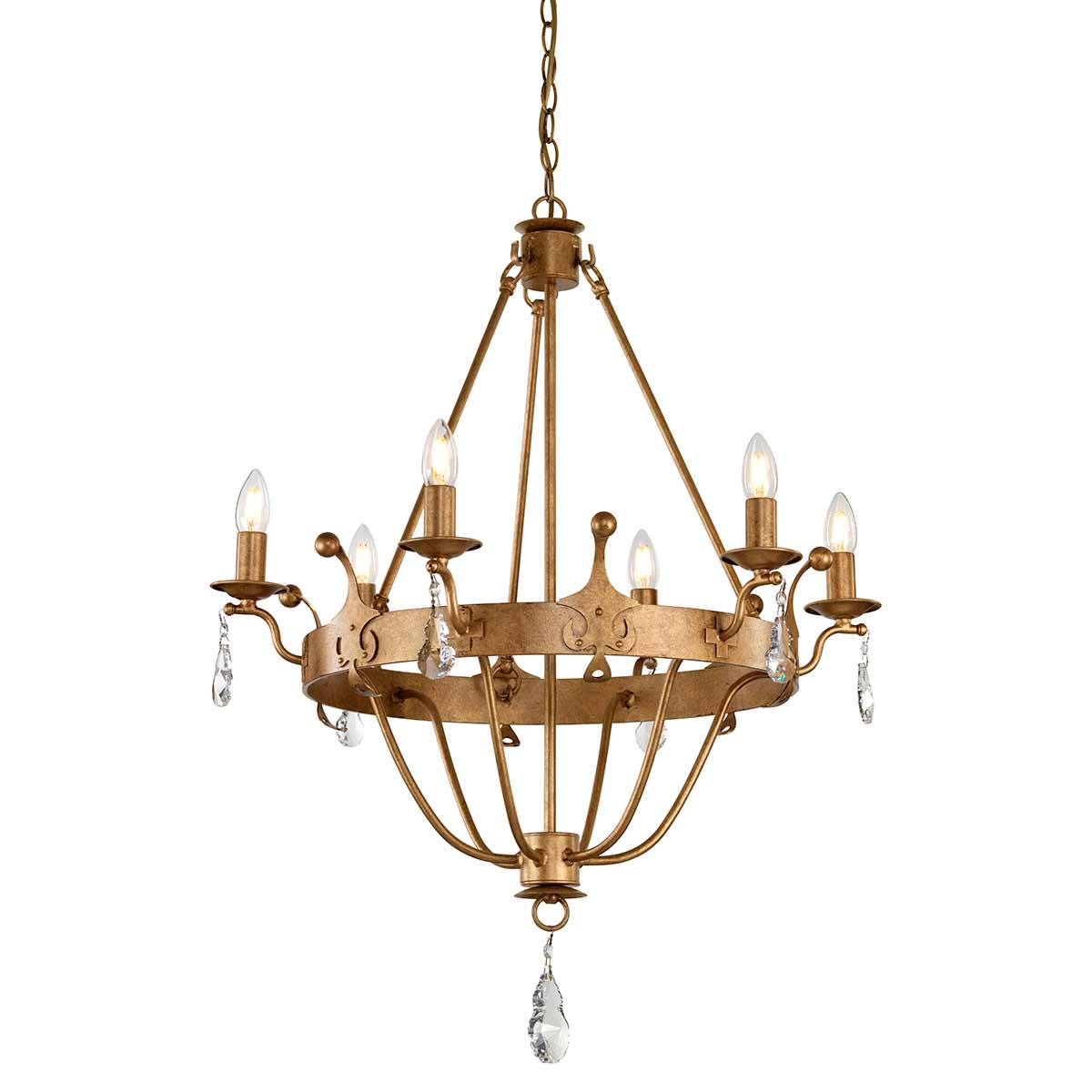 Elstead Lighting  Chandelier from the Windsor range. Windsor 6 Light Chandelier Product Code = WINDSOR6-GOLD