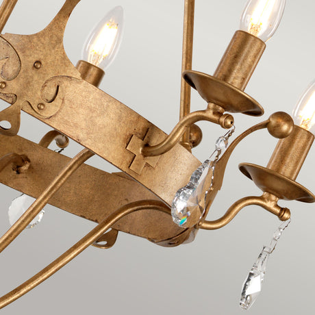 Elstead Lighting  Chandelier from the Windsor range. Windsor 6 Light Chandelier Product Code = WINDSOR6-GOLD