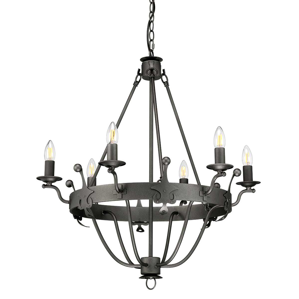 Elstead Lighting Chandelier from the Windsor range. Windsor 6 Light Chandelier Product Code = WINDSOR6-GR