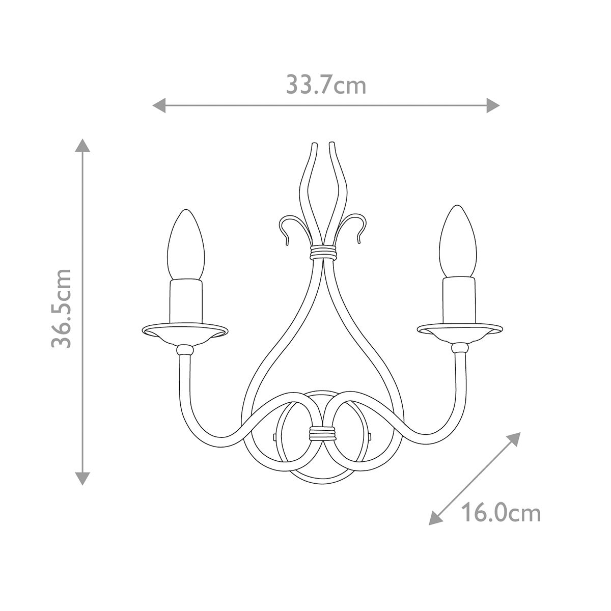 Elstead Lighting Wall Light from the Windermere range. Windermere 2 Light Wall Light – SKU WM2
