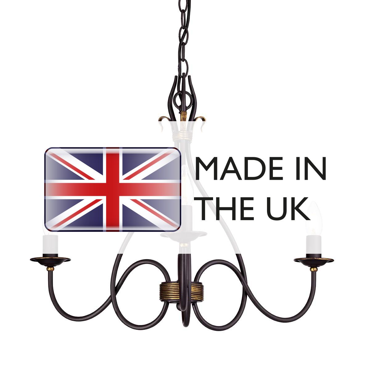 Elstead Lighting Chandelier from the Windermere range. Windermere 3 Light Chandelier – SKU WM3