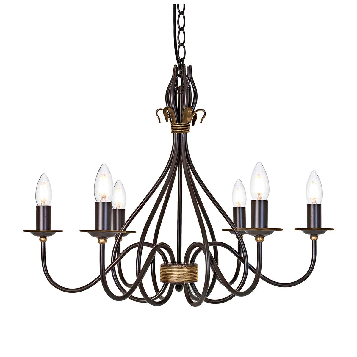 Elstead Lighting Chandelier from the Windermere range. Windermere 6 Light Chandelier Product Code = WM6