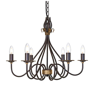Elstead Lighting Chandelier from the Windermere range. Windermere 6 Light Chandelier Product Code = WM6